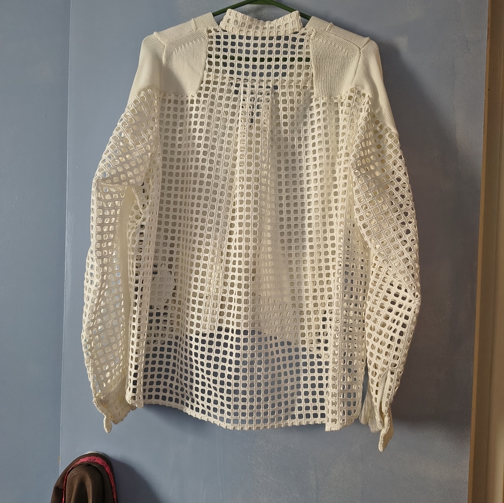 Sacai White Embroidered Cardigan XL - Picture 12 of 14